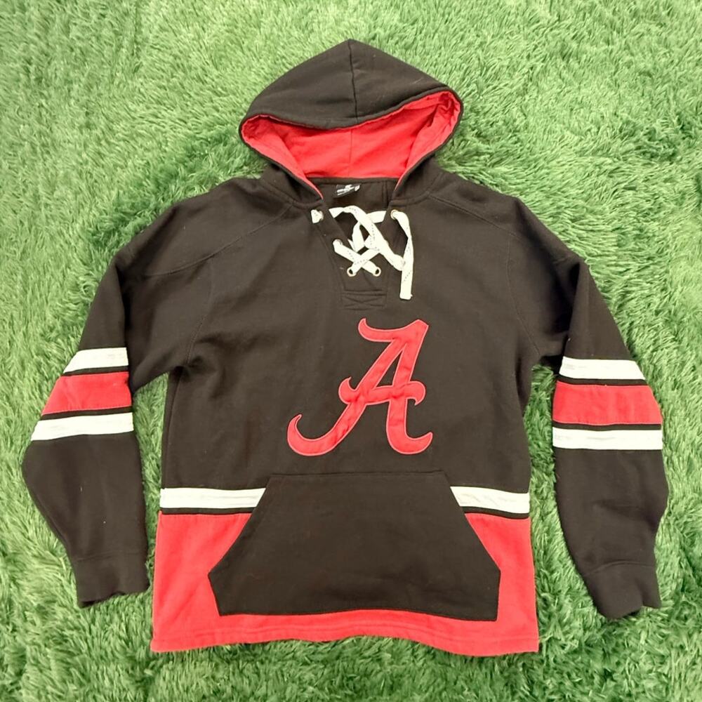 University of Alabama Black | Red Pullover Sweatshirt Hockey Style Hoodie Sz M